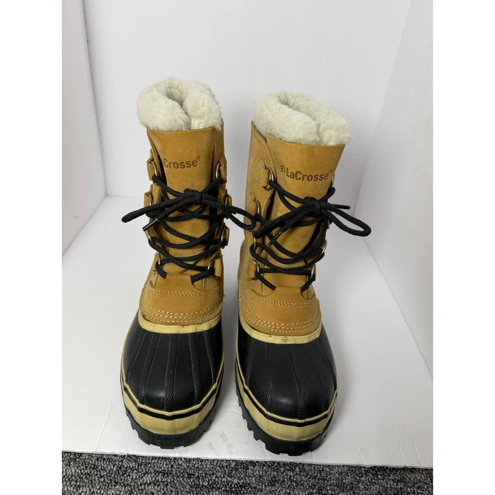 LaCrosse Serious Footgear Tan Black Suede Rubber Winter Pac Boots 298280 Mens 7